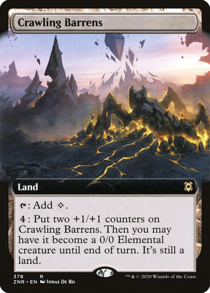 Crawling Barrens (Extended Art) [Zendikar Rising] - Rocket TCG