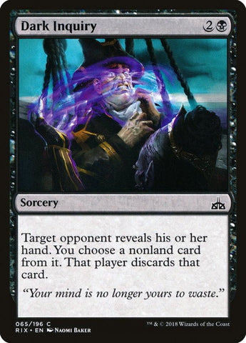 Dark Inquiry [Rivals of Ixalan] - Rocket TCG