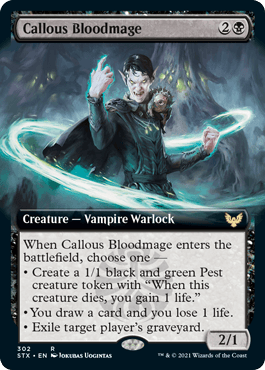 Callous Bloodmage (Extended Art) [Strixhaven: School of Mages] - Rocket TCG
