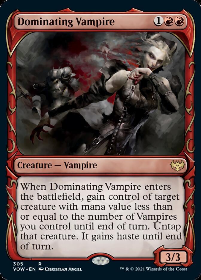 Dominating Vampire (Showcase Fang Frame) [Innistrad: Crimson Vow] - Rocket TCG