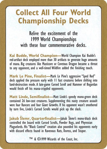 1999 World Championships Ad [World Championship Decks 1999] - Rocket TCG