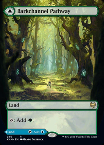 Barkchannel Pathway // Tidechannel Pathway (Borderless Alternate Art) [Kaldheim] - Rocket TCG