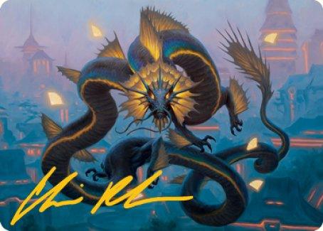 Ao, the Dawn Sky 1 Art Card (Gold-Stamped Signature) [Kamigawa: Neon Dynasty Art Series] - Rocket TCG
