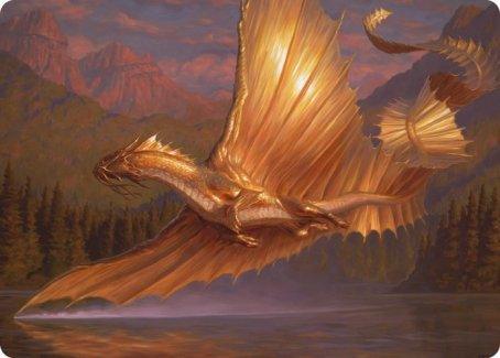 Adult Gold Dragon Art Card [Dungeons & Dragons: Adventures in the Forgotten Realms Art Series] - Rocket TCG