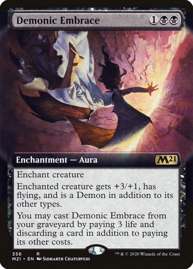 Demonic Embrace (Extended Art) [Core Set 2021] - Rocket TCG