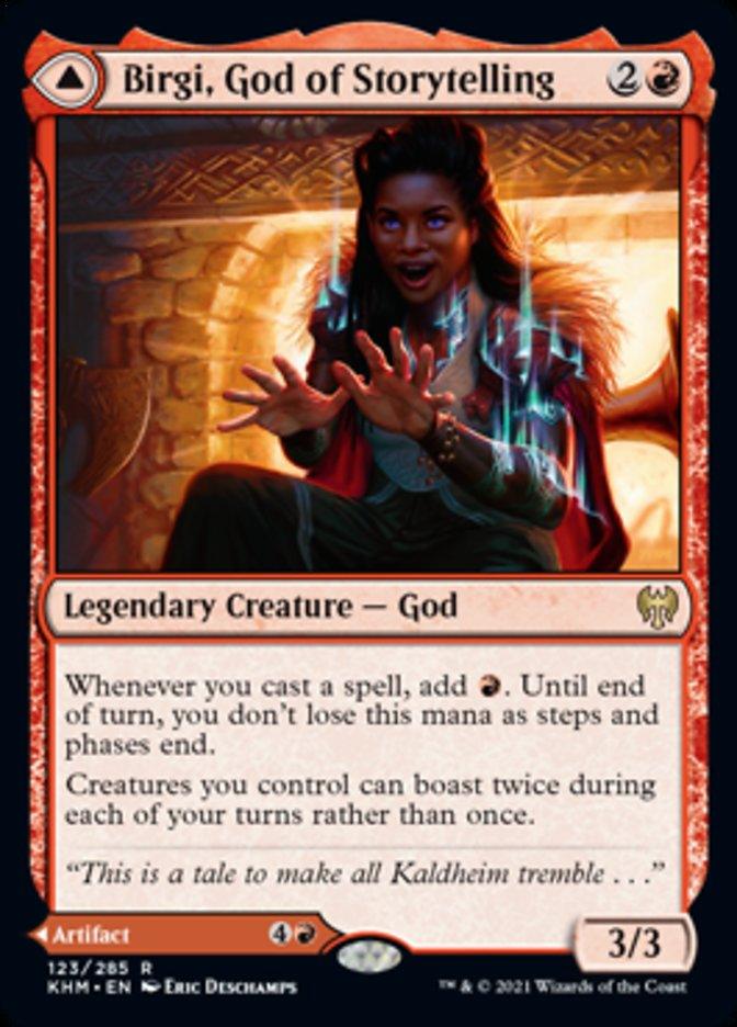Birgi, God of Storytelling // Harnfel, Horn of Bounty [Kaldheim] - Rocket TCG
