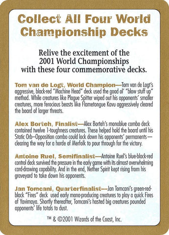 2001 World Championships Ad [World Championship Decks 2001] - Rocket TCG