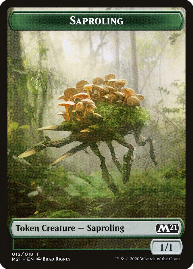 Beast // Saproling Double-sided Token [Core Set 2021 Tokens] - Rocket TCG