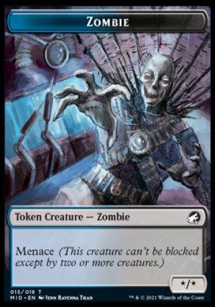 Clue // Zombie (015) Double-sided Token [Innistrad: Midnight Hunt Tokens] - Rocket TCG