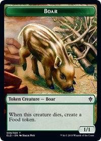 Boar // Food (18) Double-sided Token [Throne of Eldraine Tokens] - Rocket TCG
