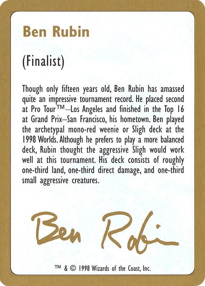 Ben Rubin Bio [World Championship Decks 1998] - Rocket TCG