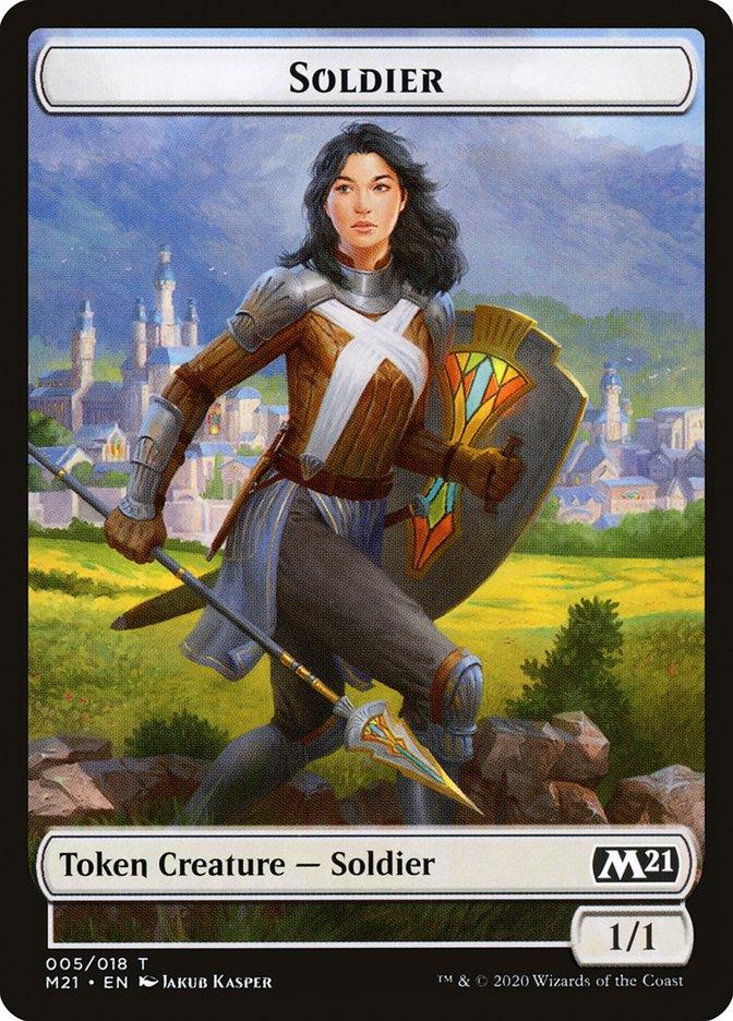 Cat (020) // Soldier Double-sided Token [Core Set 2021 Tokens] - Rocket TCG
