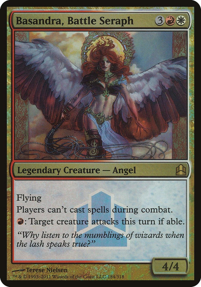 Basandra, Battle Seraph (Launch) (Oversized) [Commander 2011 Oversized] - Rocket TCG