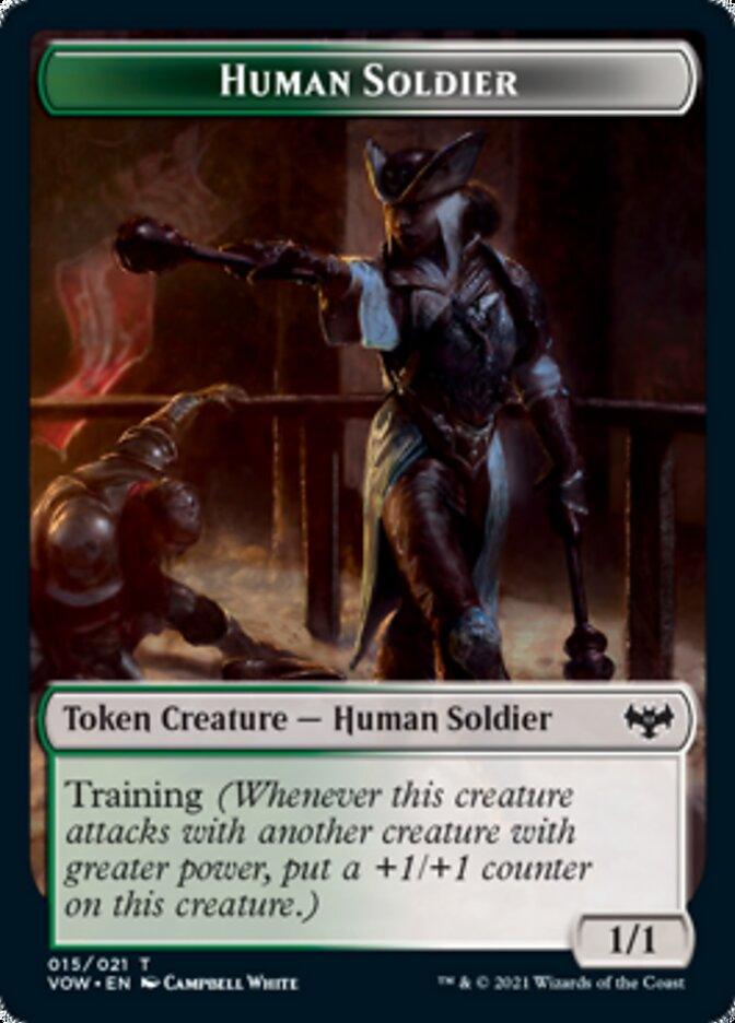 Blood // Human Soldier Double-sided Token [Innistrad: Crimson Vow Tokens] - Rocket TCG