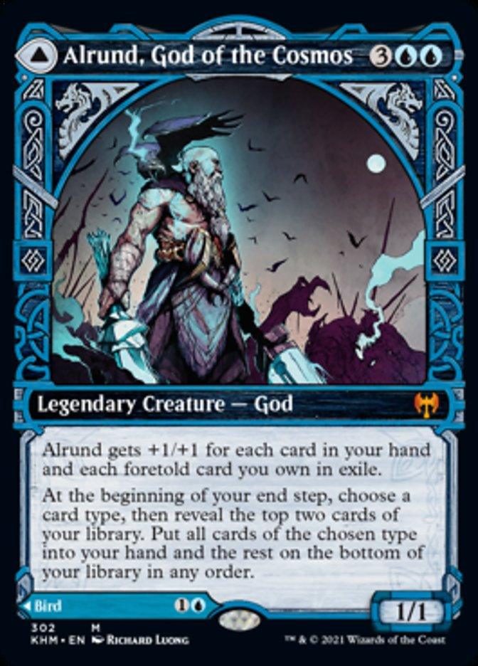 Alrund, God of the Cosmos // Hakka, Whispering Raven (Showcase) [Kaldheim] - Rocket TCG