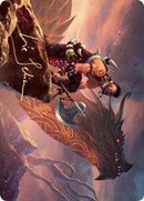 Dragonkin Berserker Art Card (Gold-Stamped Signature) [Kaldheim Art Series] - Rocket TCG