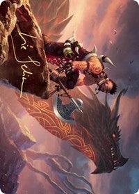 Dragonkin Berserker Art Card (Gold-Stamped Signature) [Kaldheim Art Series] - Rocket TCG