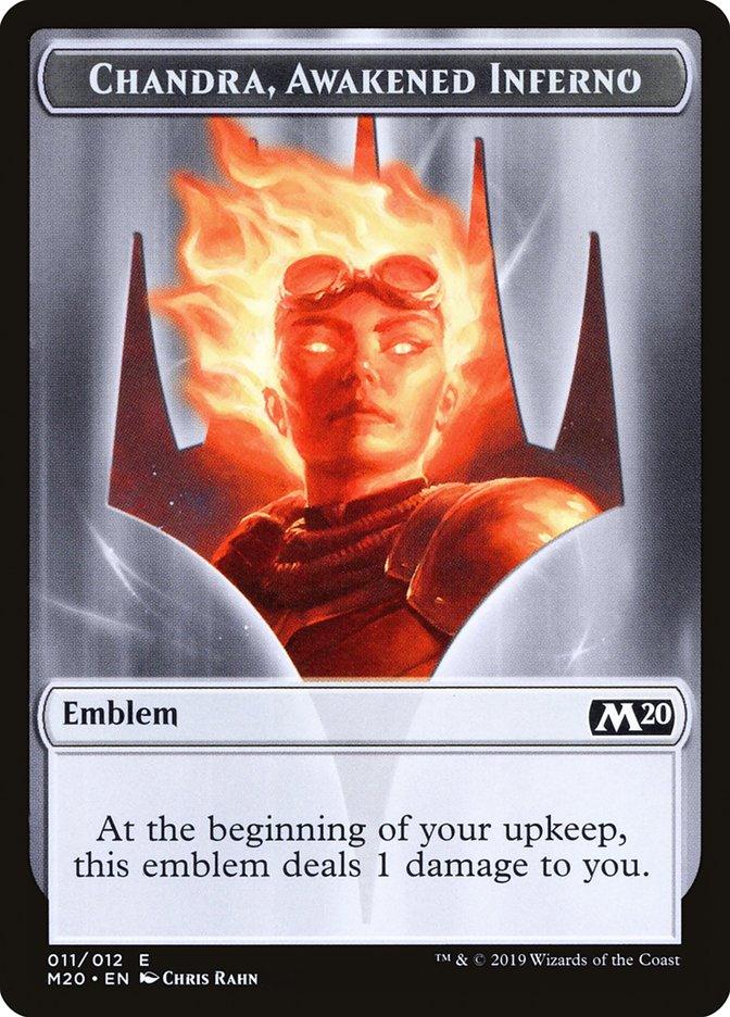 Chandra, Awakened Inferno Emblem [Core Set 2020 Tokens] - Rocket TCG