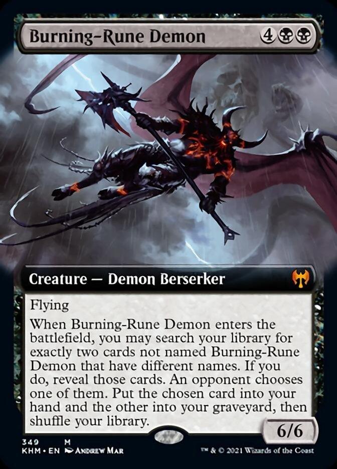 Burning-Rune Demon (Extended Art) [Kaldheim] - Rocket TCG