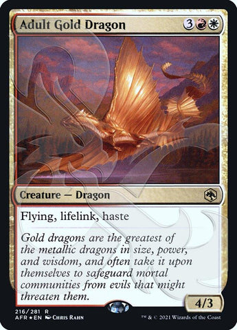 Adult Gold Dragon (Ampersand Promo) [Dungeons & Dragons: Adventures in the Forgotten Realms Promos] - Rocket TCG