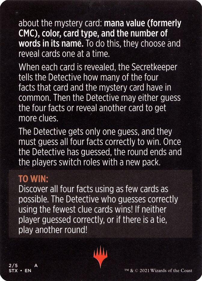 Booster Sleuth (Magic Minigame) [Strixhaven: School of Mages Minigame] - Rocket TCG