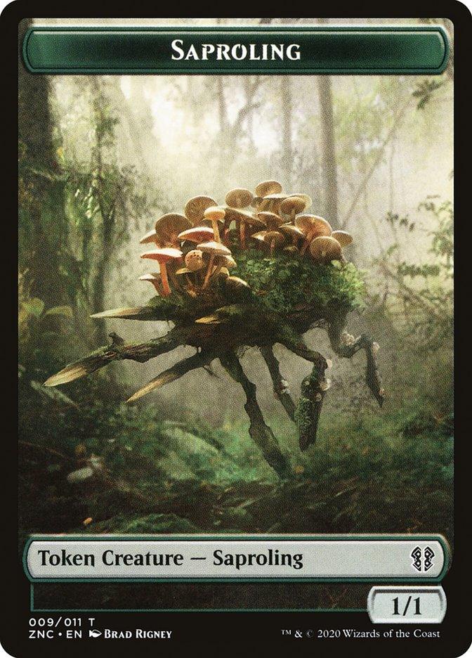 Beast // Saproling Double-sided Token [Zendikar Rising Commander Tokens] - Rocket TCG