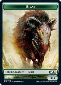 Beast // Saproling Double-sided Token [Core Set 2021 Tokens] - Rocket TCG