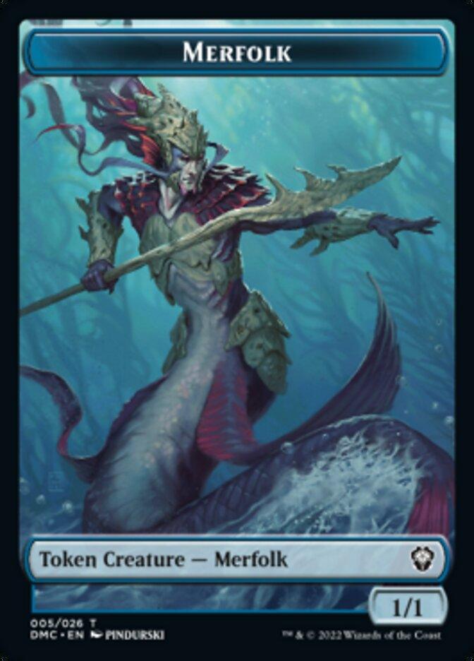Bird (002) // Merfolk Double-sided Token [Dominaria United Tokens] - Rocket TCG