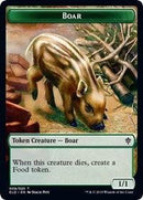 Boar // Food (16) Double-sided Token [Throne of Eldraine Tokens] - Rocket TCG