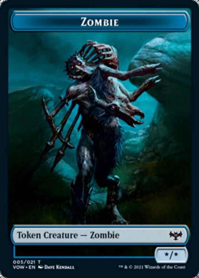 Blood // Zombie (005) Double-sided Token [Innistrad: Crimson Vow Tokens] - Rocket TCG