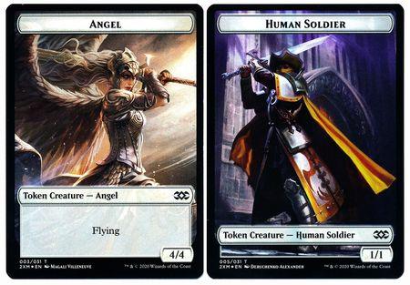 Angel // Human Soldier Double-sided Token [Double Masters Tokens] - Rocket TCG
