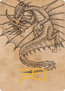 Ancient Gold Dragon Art Card (44) (Gold-Stamped Signature) [Commander Legends: Battle for Baldur's Gate Art Series] - Rocket TCG