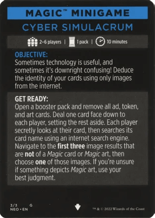 Cyber Simulacrum (Magic Minigame) [Kamigawa: Neon Dynasty Minigame] - Rocket TCG