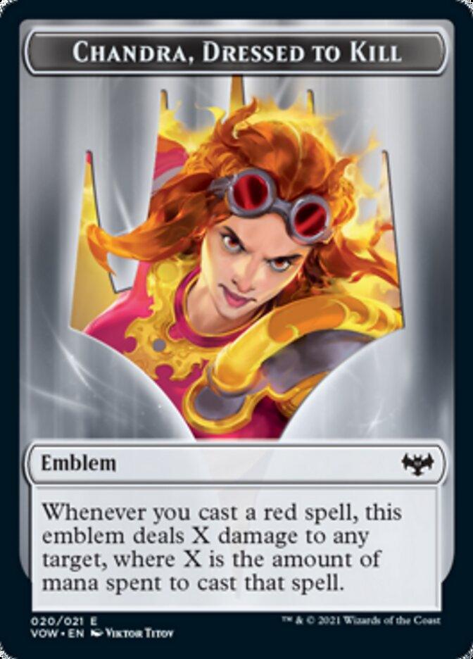 Chandra, Dressed to Kill Emblem [Innistrad: Crimson Vow Tokens] - Rocket TCG