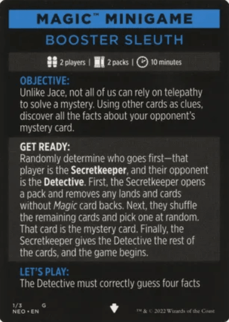 Booster Sleuth (Magic Minigame) [Kamigawa: Neon Dynasty Minigame] - Rocket TCG