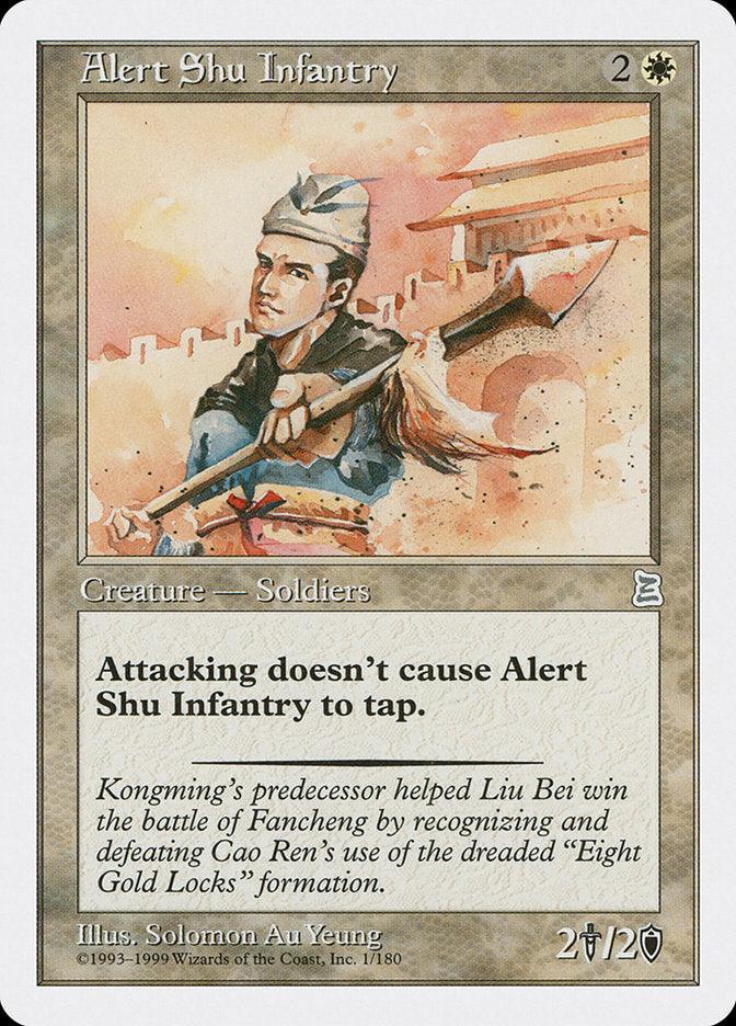 Alert Shu Infantry [Portal Three Kingdoms] - Rocket TCG