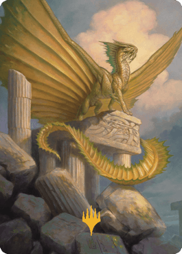 Ancient Gold Dragon Art Card (05) (Gold-Stamped Signature) [Commander Legends: Battle for Baldur's Gate Art Series] - Rocket TCG