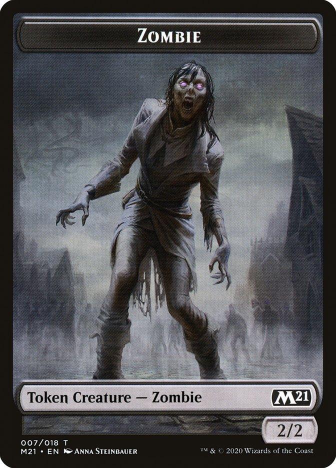 Cat (020) // Zombie Double-sided Token [Core Set 2021 Tokens] - Rocket TCG