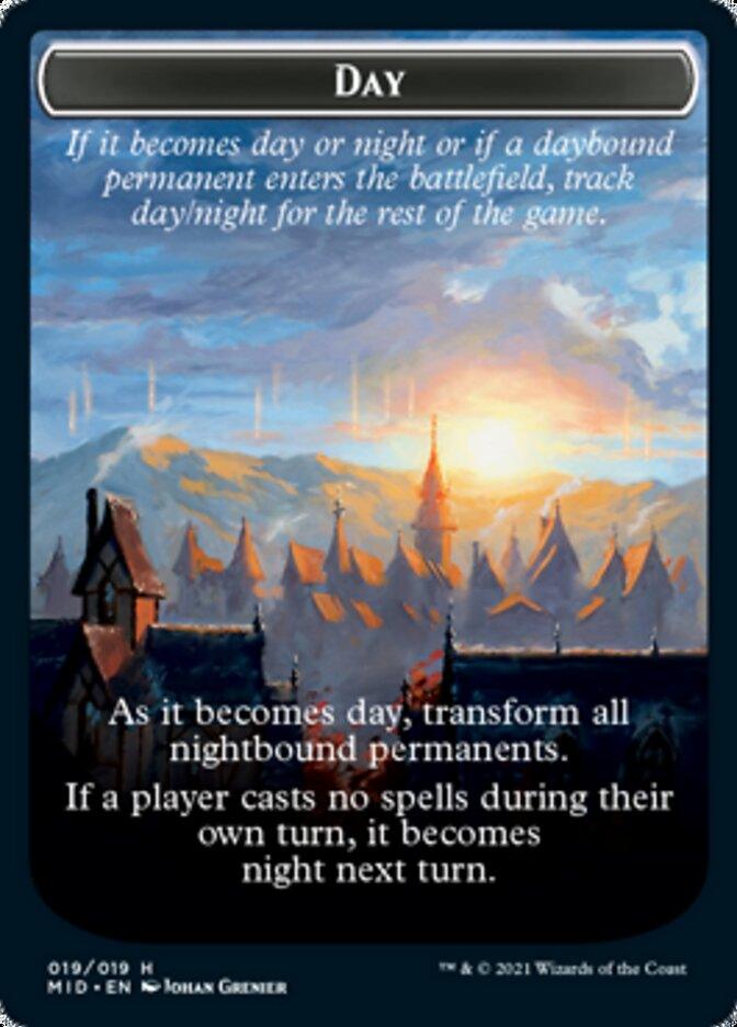 Day // Night Double-sided Token [Innistrad: Midnight Hunt Tokens] - Rocket TCG