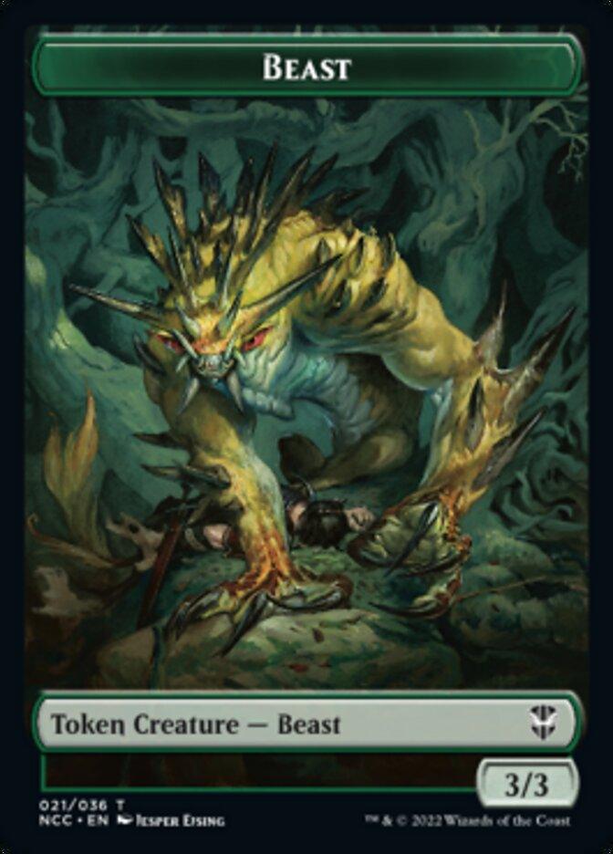 Beast // Saproling Double-sided Token [Streets of New Capenna Commander Tokens] - Rocket TCG