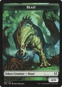Beast // Saproling Double-sided Token [Zendikar Rising Commander Tokens] - Rocket TCG