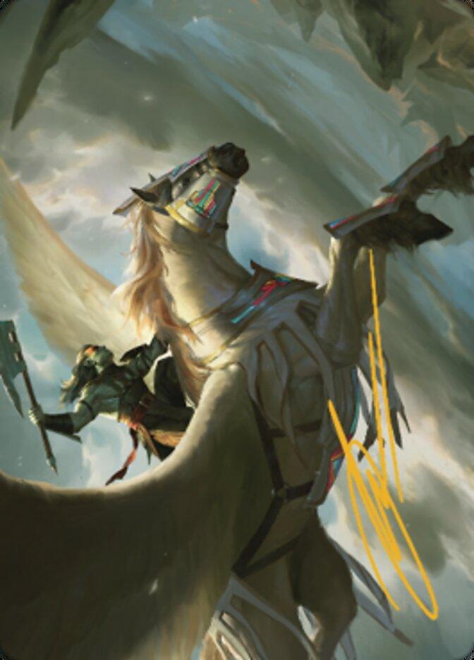 Cleaving Skyrider Art Card (Gold-Stamped Signature) [Dominaria United Art Series] - Rocket TCG