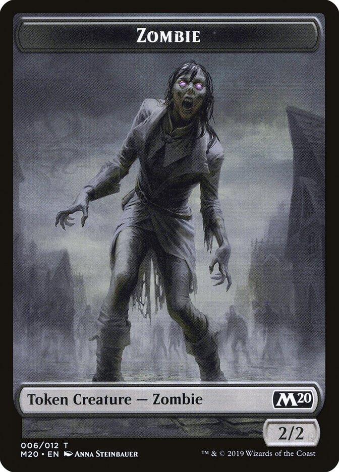 Dragon (002) // Zombie Double-Sided Token [Game Night 2019 Tokens] - Rocket TCG