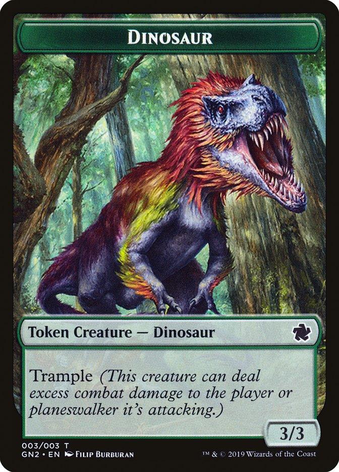 Dragon // Dinosaur Double-Sided Token [Game Night 2019 Tokens] - Rocket TCG