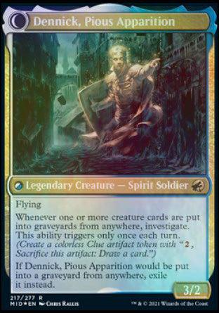 Dennick, Pious Apprentice // Dennick, Pious Apparition [Innistrad: Midnight Hunt Prerelease Promos] - Rocket TCG