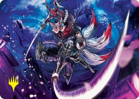 Blade-Blizzard Kitsune Art Card (Gold-Stamped Signature) [Kamigawa: Neon Dynasty Art Series] - Rocket TCG