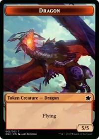 Dragon (002) // Zombie Double-Sided Token [Game Night 2019 Tokens] - Rocket TCG