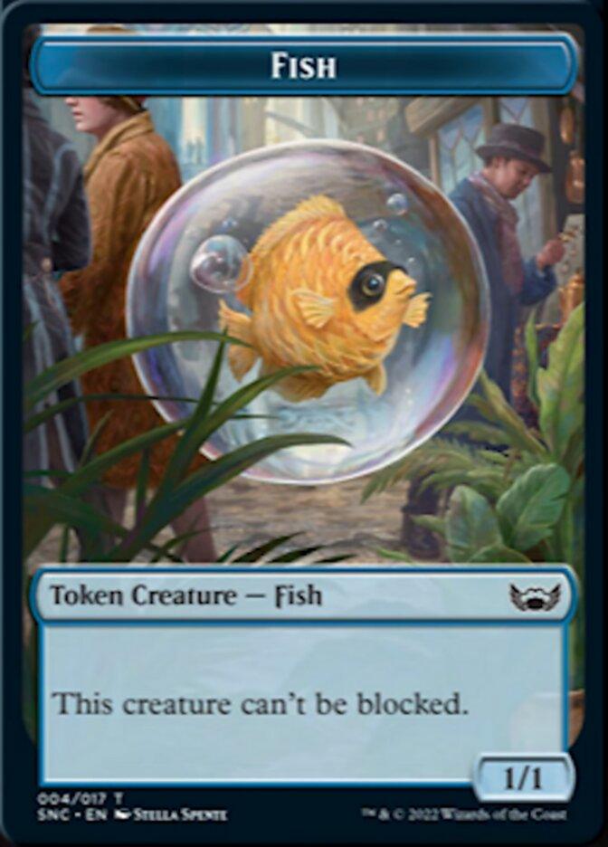 Clue // Fish Double-sided Token [Streets of New Capenna Commander Tokens] - Rocket TCG