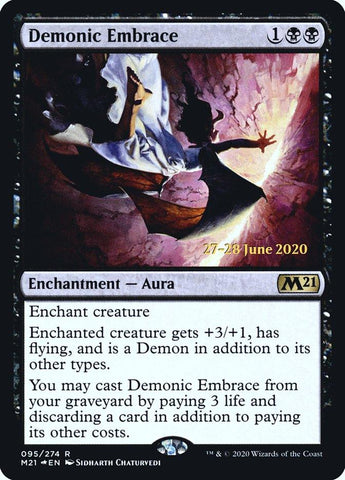 Demonic Embrace [Core Set 2021 Prerelease Promos] - Rocket TCG