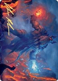 Aegar, the Freezing Flame (Gold-Stamped Signature) [Kaldheim Art Series] - Rocket TCG